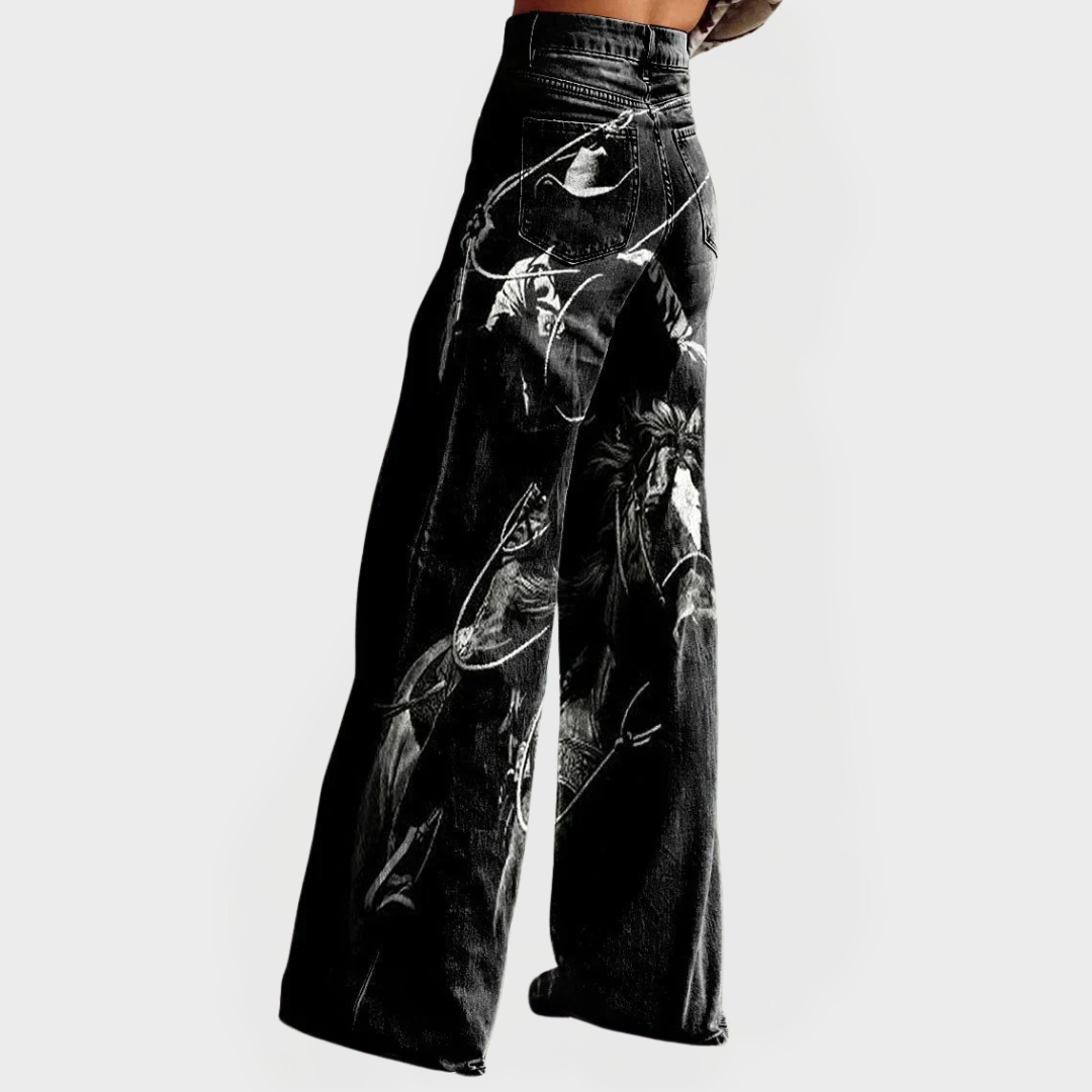Jeans confortables et tendance avec un imprimé