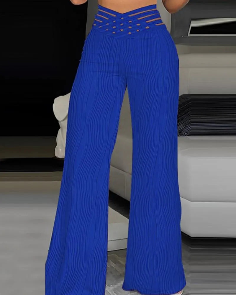 Emma - Pantalones de cintura alta cruzados