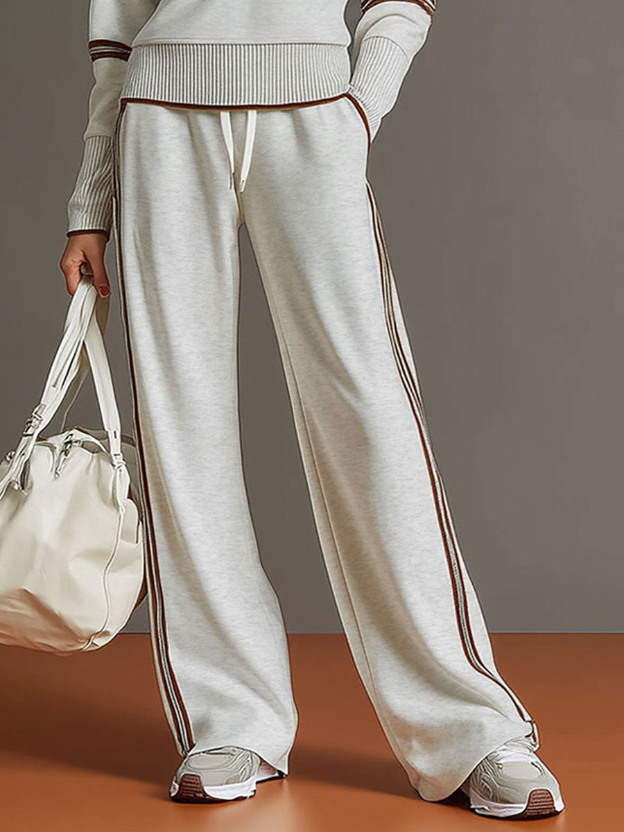 Priscilla - Ensemble de sport élégant avec sweat à capuche demi-zip