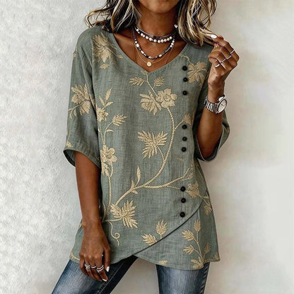 Blusa vintage con estampado floral