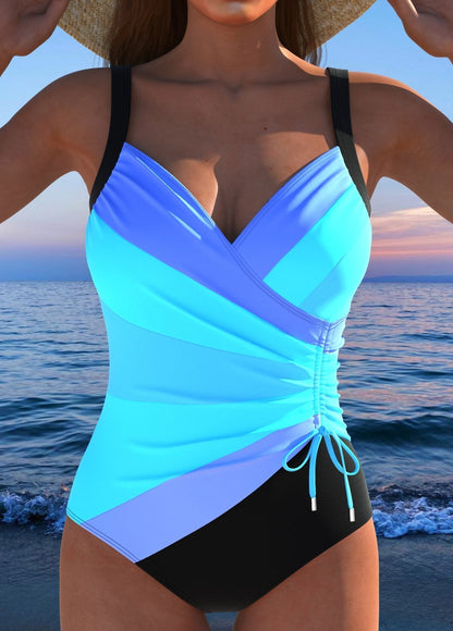 Maillot de bain croisé de luxe à imprimé coloré