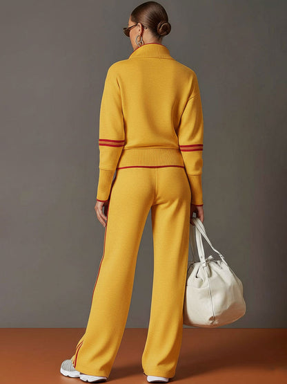 Priscilla - Ensemble de sport élégant avec sweat à capuche demi-zip