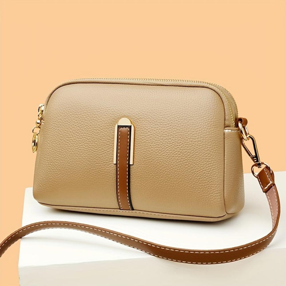 Bolso de hombro con textura de lichi color Míla