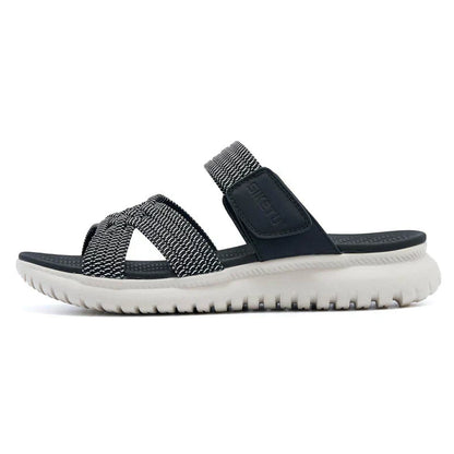 Sandalias ortopédicas cómodas azul marino con tiras tejidas y pulsera SIKETIU