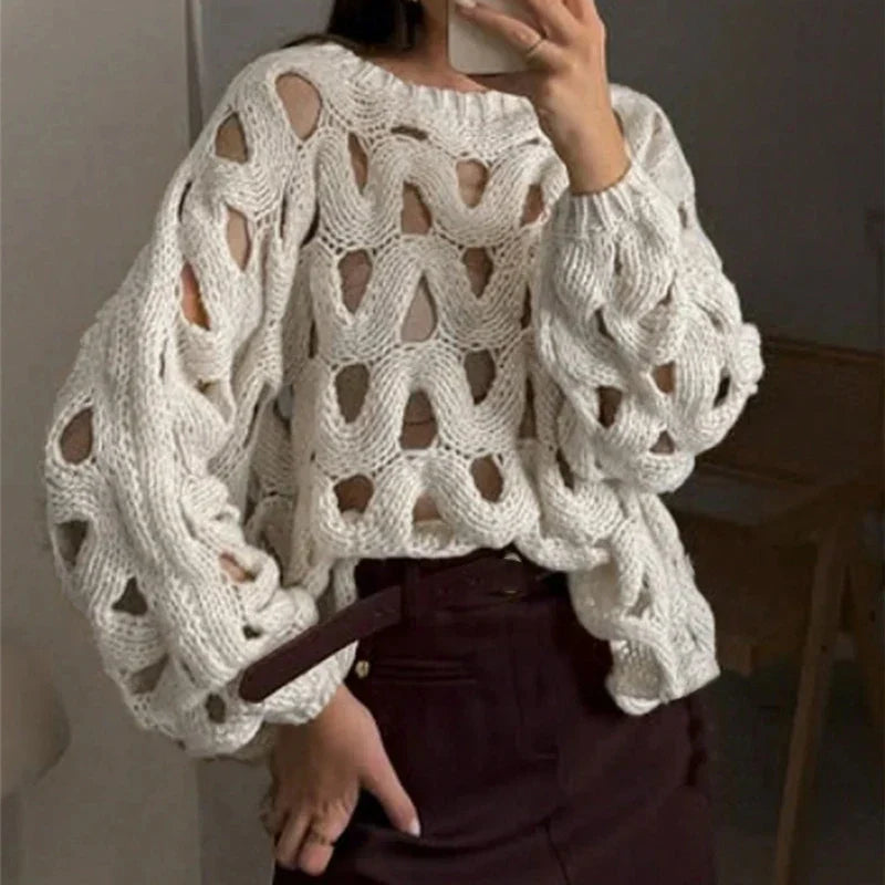 Sofía - Pull ajouré en maille