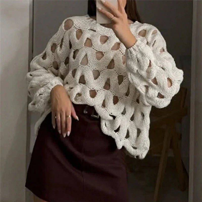 Sofía - Pull ajouré en maille
