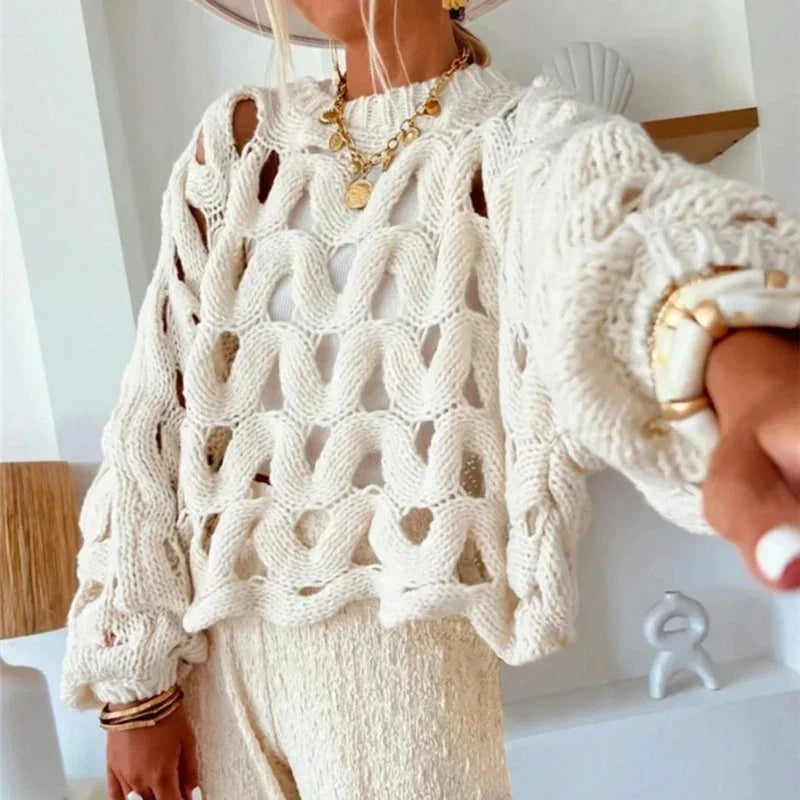Sofía - Pull ajouré en maille