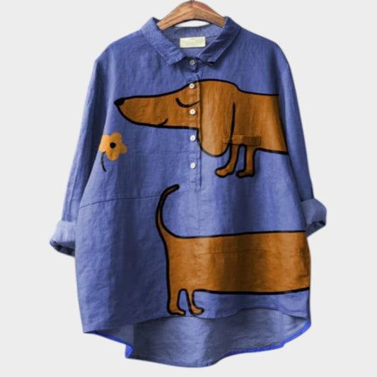 Palmira - Blusa de lino atemporal con estampado