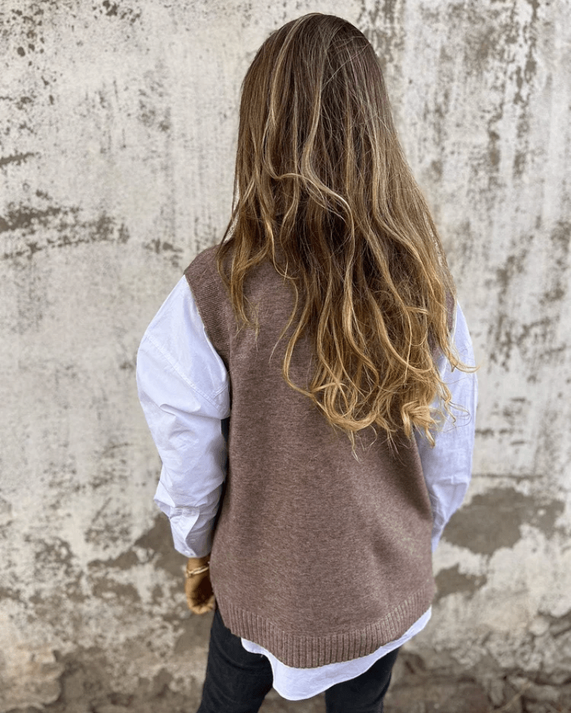Vera - Gilet tricoté superposé