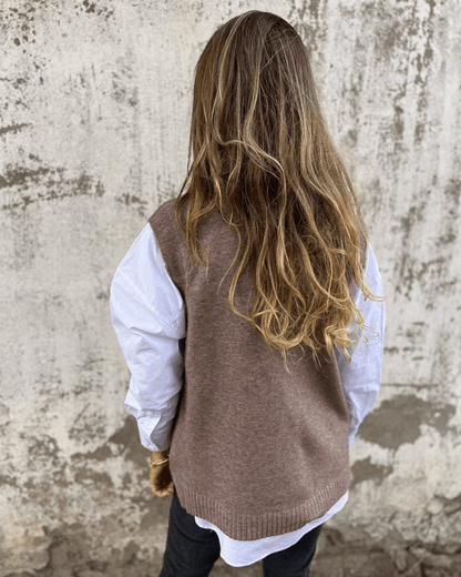 Vera - Gilet tricoté superposé