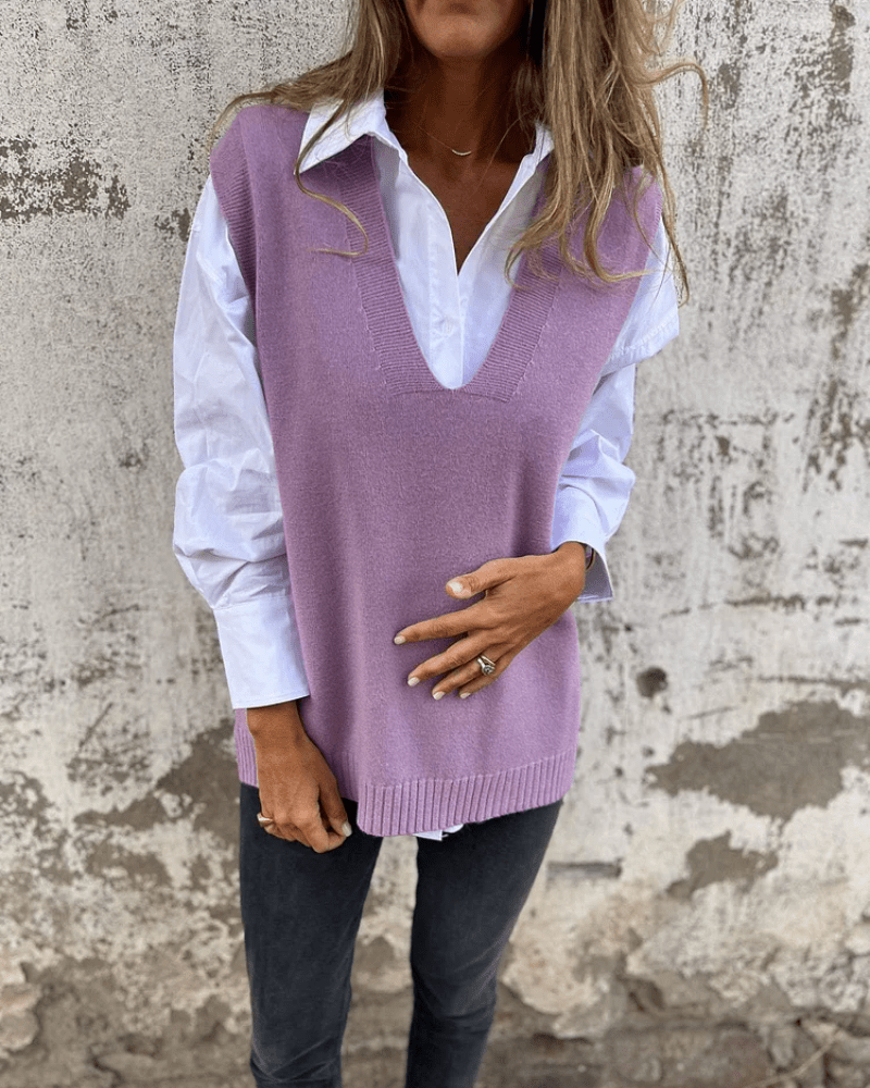 Vera - Gilet tricoté superposé