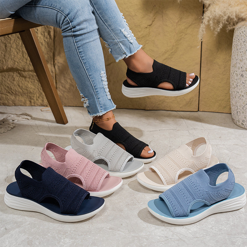 Sandalias ortopédicas cómodas Moara multicolor: negro, gris, rosa y azul