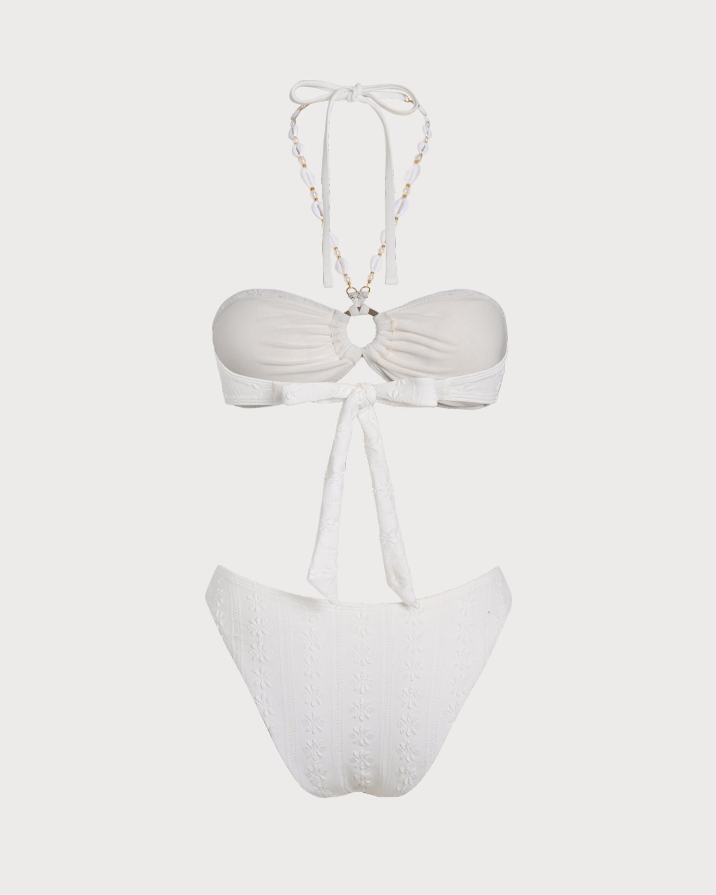 Ensemble bikini blanc de style bandeau