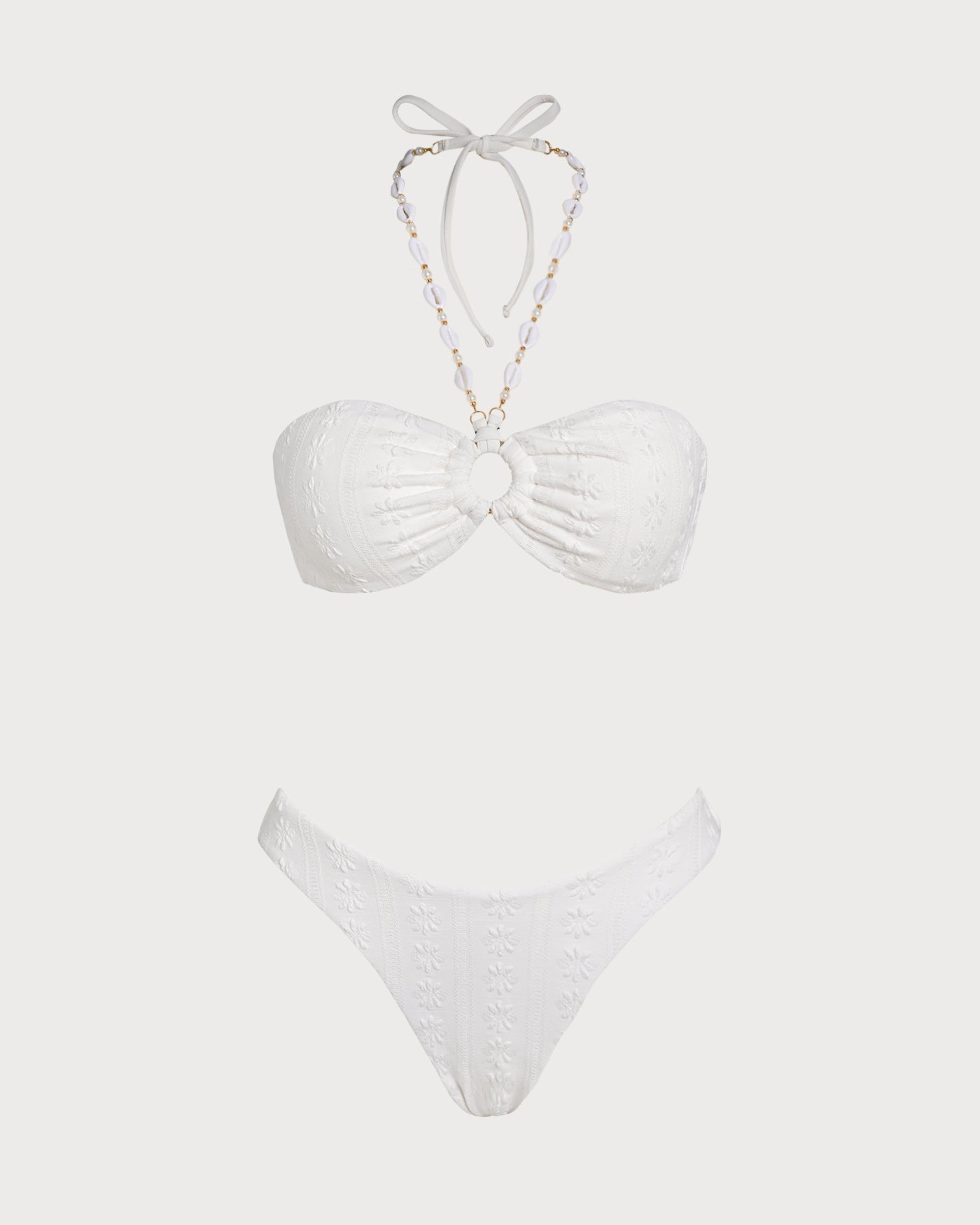 Ensemble bikini blanc de style bandeau