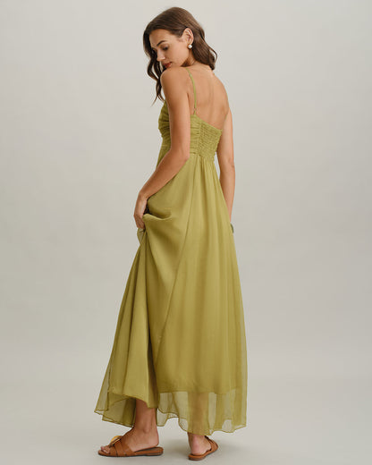 Loren - Vestido largo verde